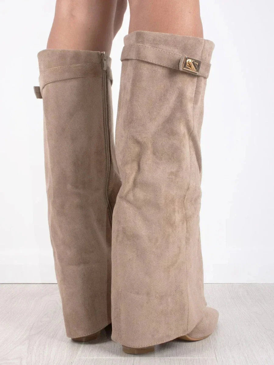 Elegant High Boots Beige