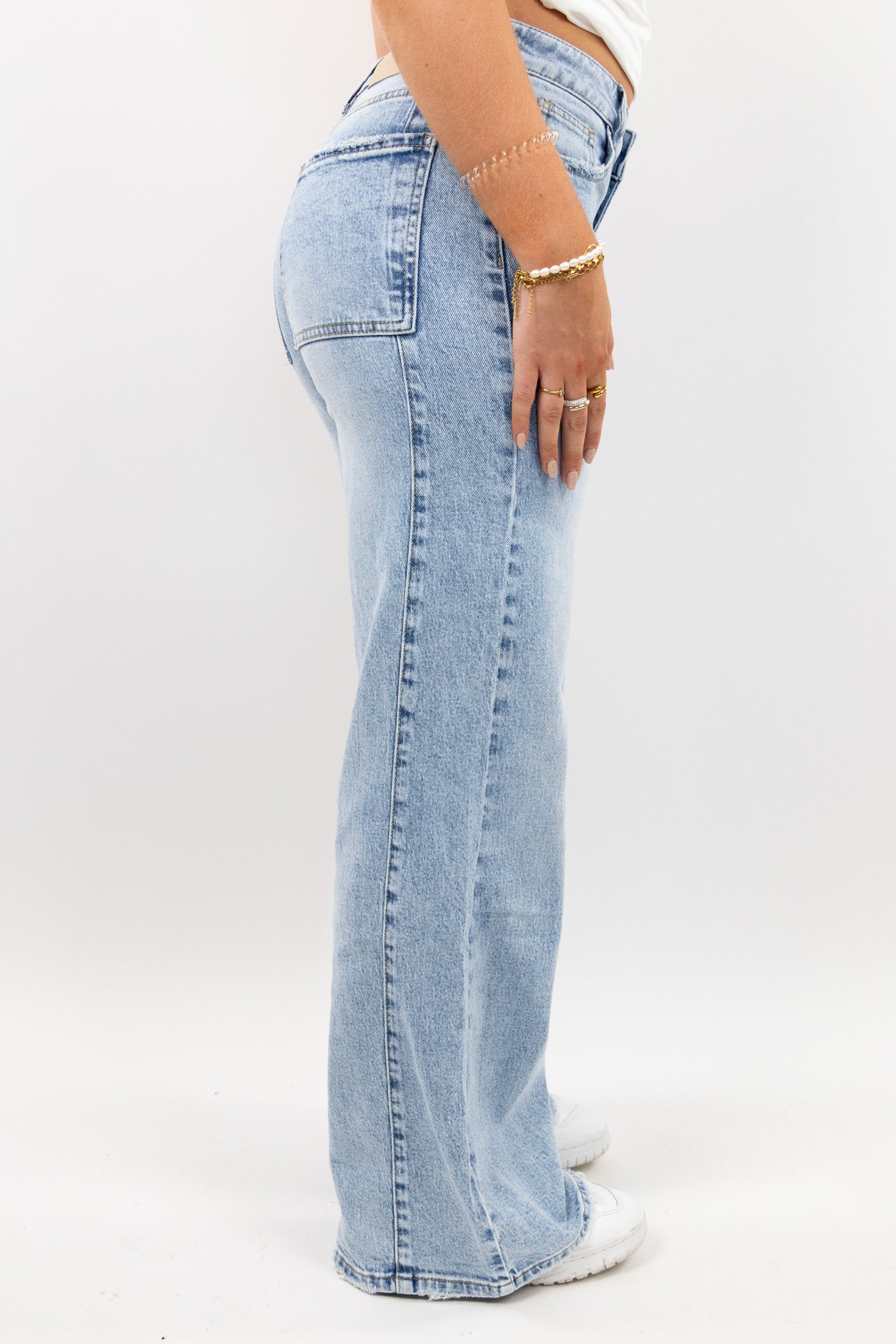 Sculpt Side Wide Leg Jeans - Stretch