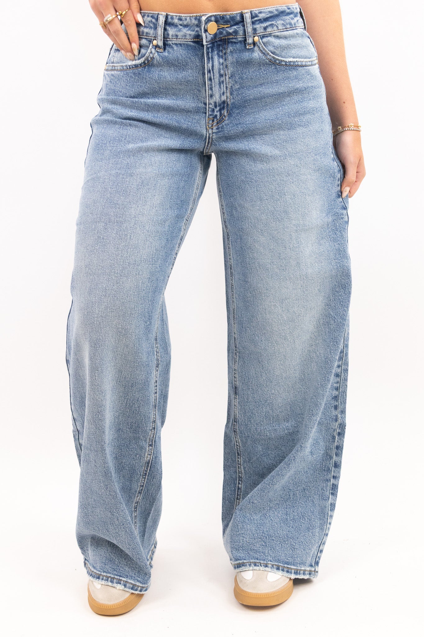 Baggy Fit Wide Jeans - Stretch