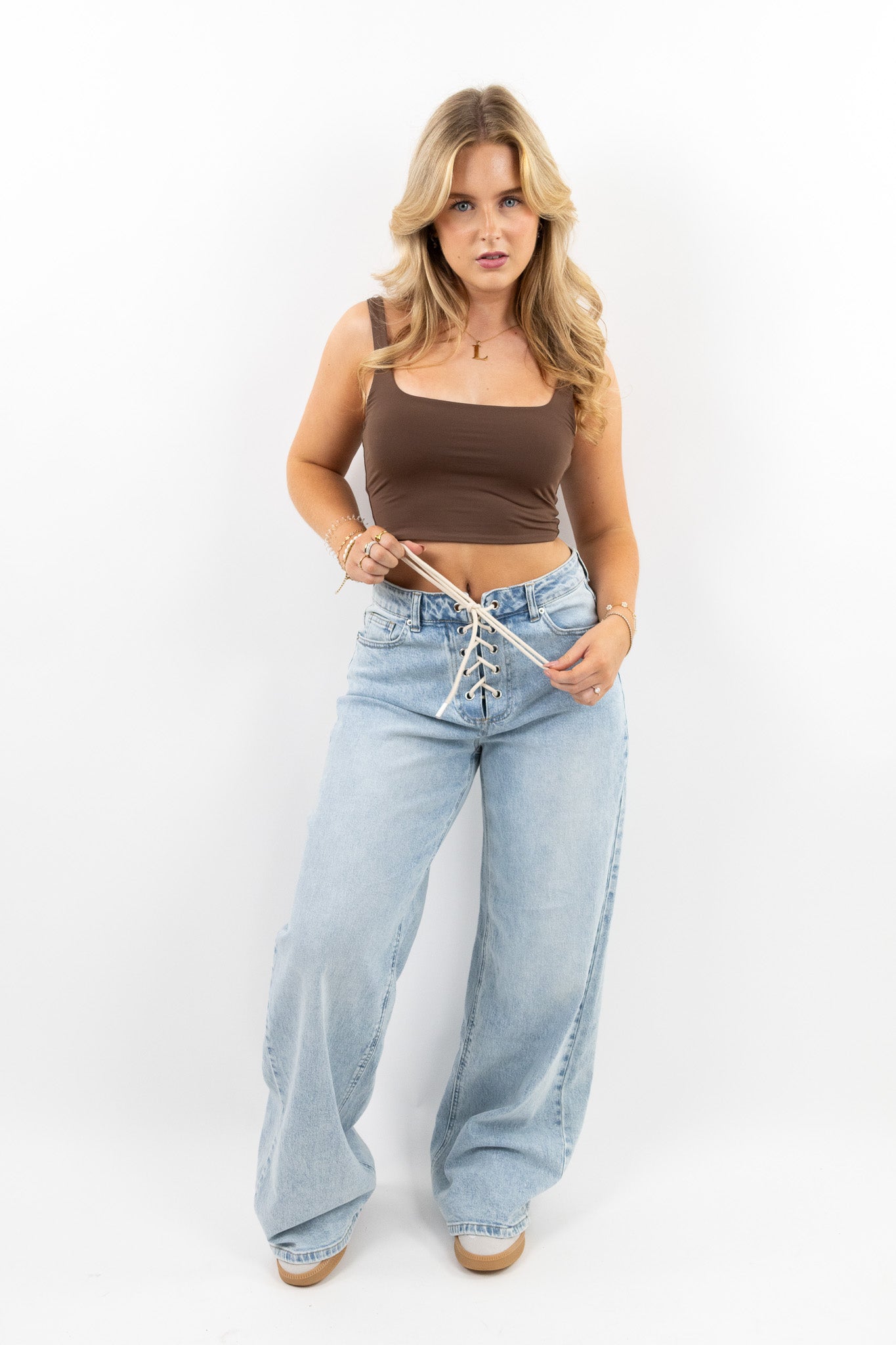 Rope loose fit jeans